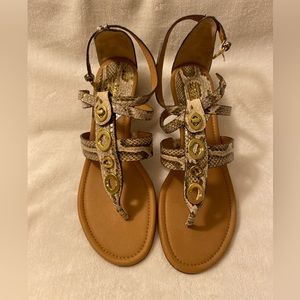 COACH Vicky Wedge Sandals in Python